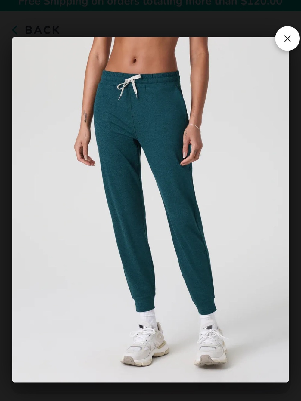 Vuori Teal Drawstring Track Joggers